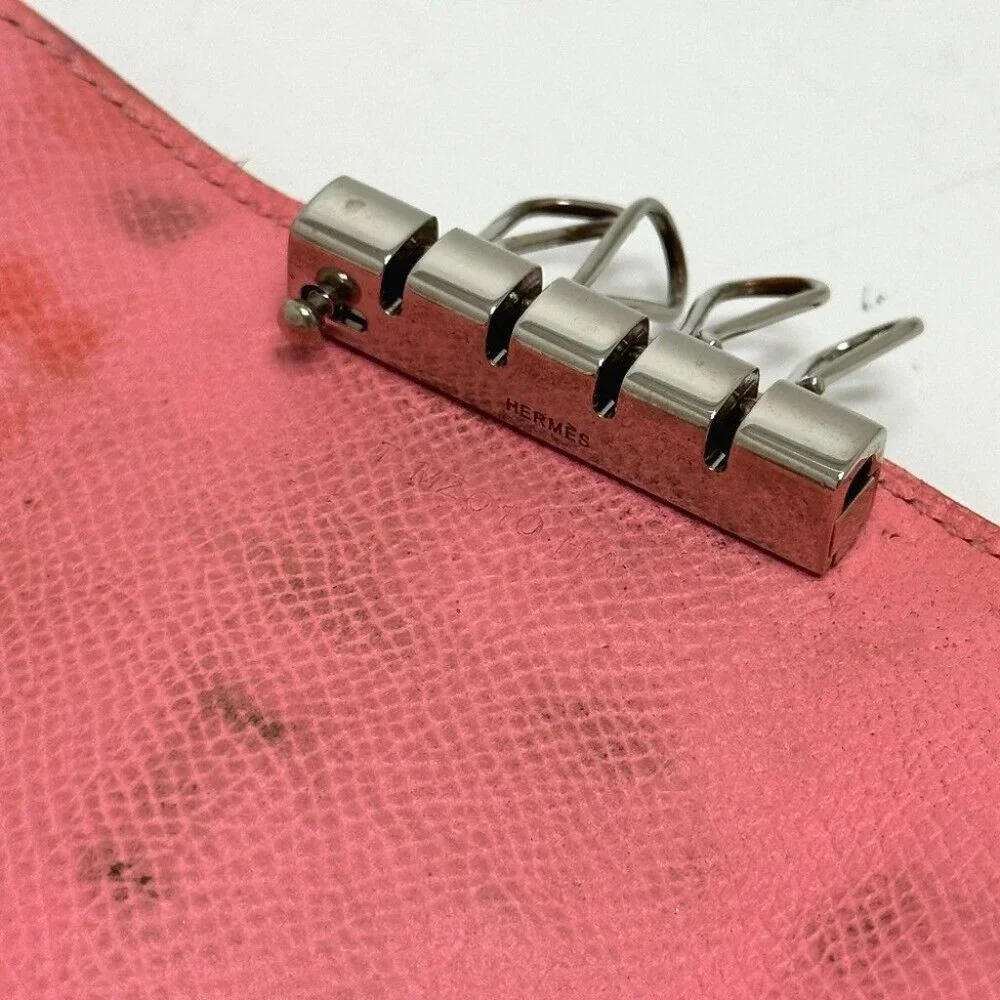 HERMES HHardware Bearn 4-Ring Key Case Epsom pink - Picture 6 of 10
